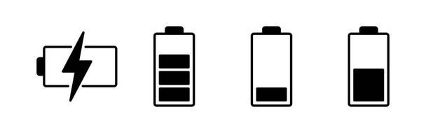 Battery icon vector for web and mobile app. battery charging sign and symbol. battery charge level - Vecteur, image