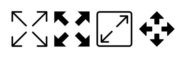 Fullscreen Icon vector for web and mobile app. Expand to full screen sign and symbol. Arrows symbol - Vektor, Bild