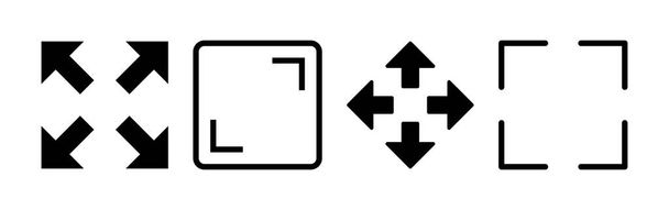 Fullscreen Icon vector for web and mobile app. Expand to full screen sign and symbol. Arrows symbol - ベクター画像