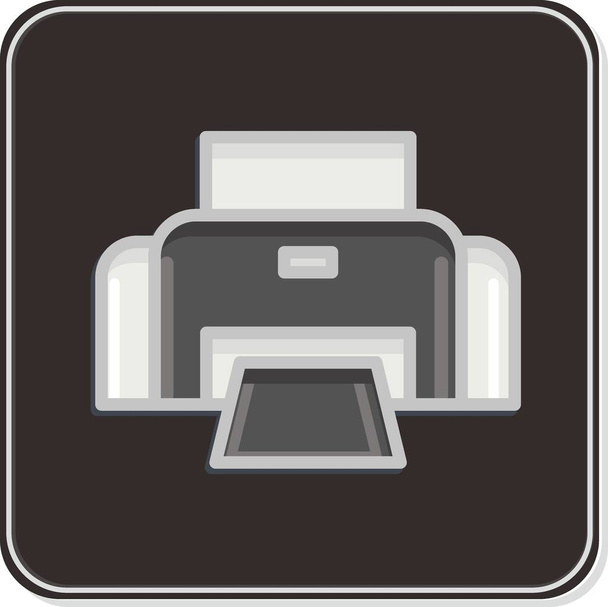 Icon Photo Printer. related to Photography symbol. Glossy Style. simple design editable. simple illustration - Vetor, Imagem