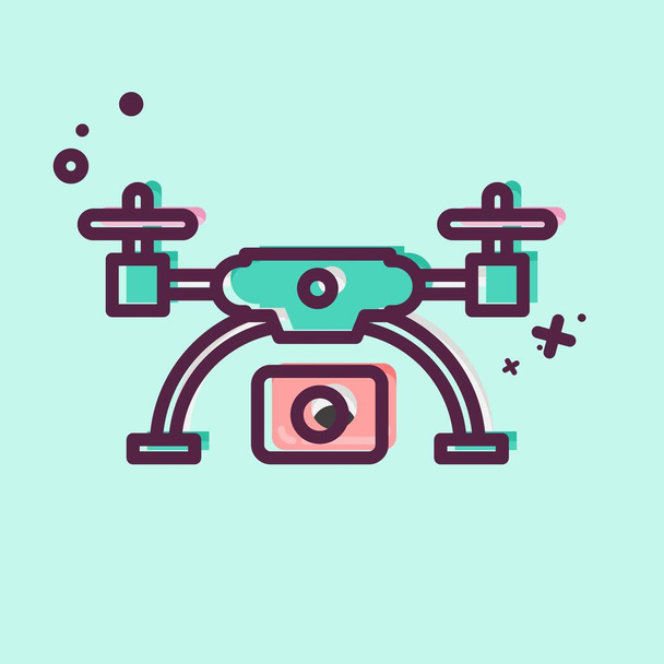 Icon drone and Aerial Imaging. related to Photography symbol. MBE style. simple design editable. simple illustration - Vector, Imagen