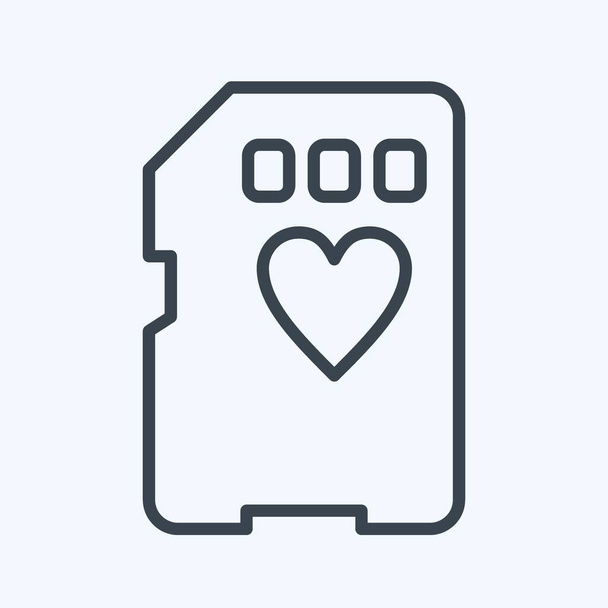 Icon Memory Card. related to Photography symbol. line style. simple design editable. simple illustration - Vector, Image