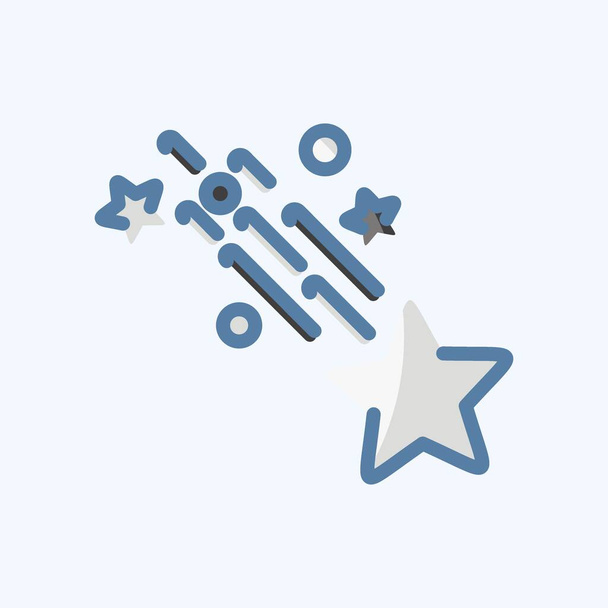 Икона Стреляющая Звезда. относится к символу Звезд. каракули. простой дизайн редактируемый. простая иллюстрация. простые векторные иконки - Вектор,изображение