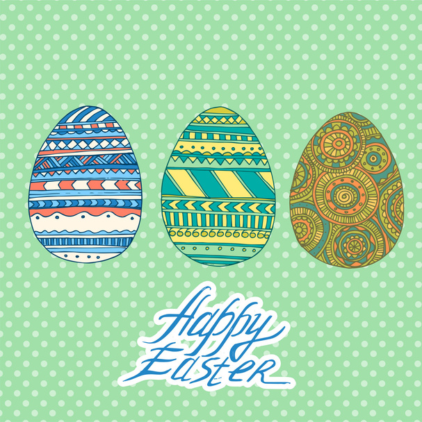 Easter card with eggs - Вектор,изображение