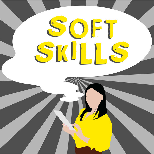 El yazısı Yazısı Soft Skills, İş yaklaşımı Kişisel öznitelik diğer insanlarla etkili etkileşim sağlar - Fotoğraf, Görsel