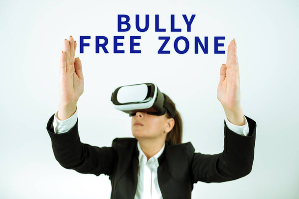 Концептуальний заголовок Bully Free Zone, бізнес-ідея Будьте шанобливими до інших знущань тут не дозволено
 - Фото, зображення