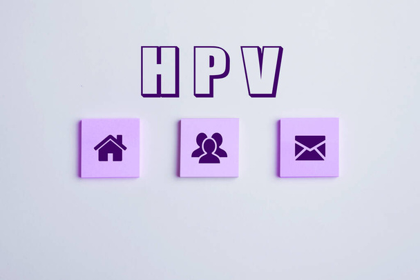 Zarejestruj wyświetlanie Hpv, Business concept Grupa wirusów, które wpływają na skórę i wilgotne błony - Zdjęcie, obraz