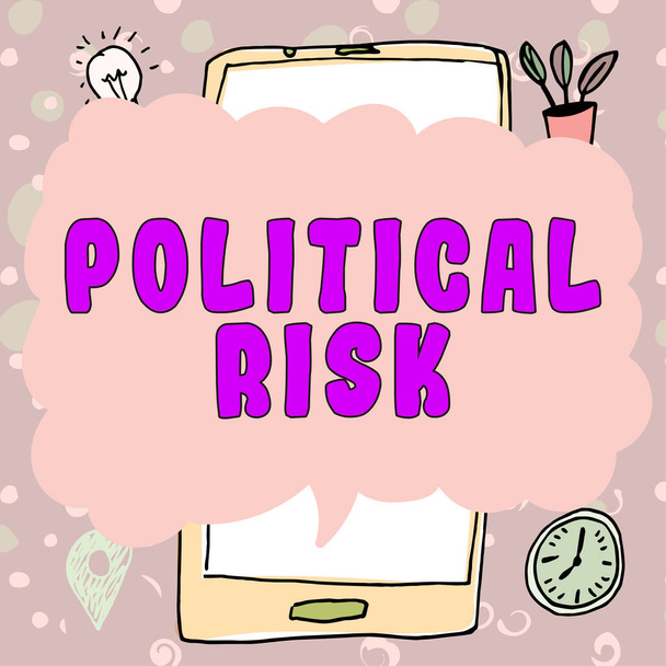 Conceptual display Political Risk, Business showcase communications person who surveys the political arena - Fotoğraf, Görsel