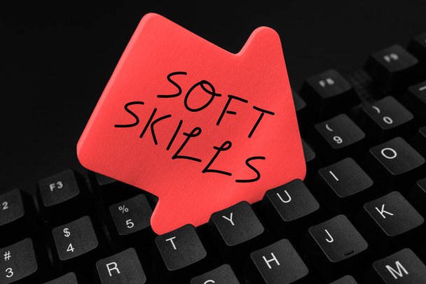 Text caption presenting Soft Skills, Concept meaning personal attribute enable interact effectively with other people - Foto, Imagem