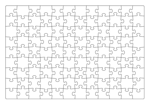 Jigsaw puzzle grid. Puzzle game blank vector pattern or picture parts matching quiz or riddle simple texture. Challenge solve concept, fragment connect jigsaw game mosaic empty background - Vector, imagen