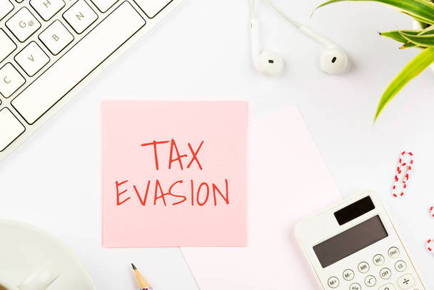 Text showing inspiration Tax Evasion, Business concept the failure to pay or the deliberate underpayment of taxes - Zdjęcie, obraz