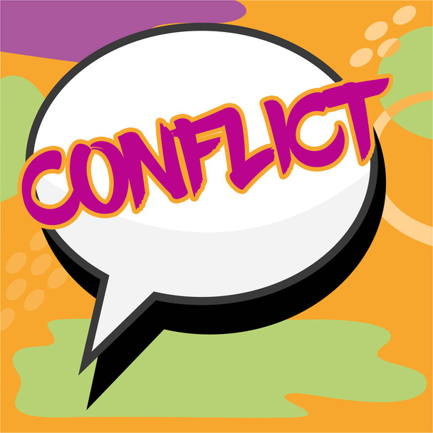 Exhibición conceptual Conflicto, foto conceptual que discrepa con alguien sobre metas o metas - Foto, Imagen