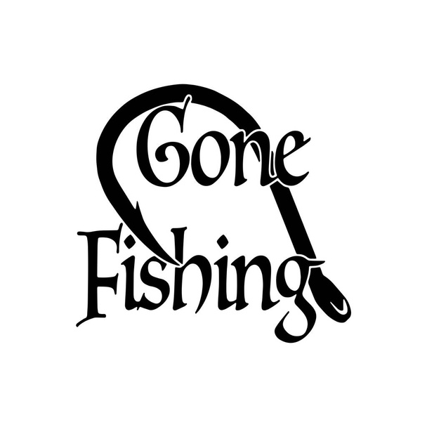Elment halászni az SVG-vel. Horoghalászat, SVG-vektor - Vektor, kép