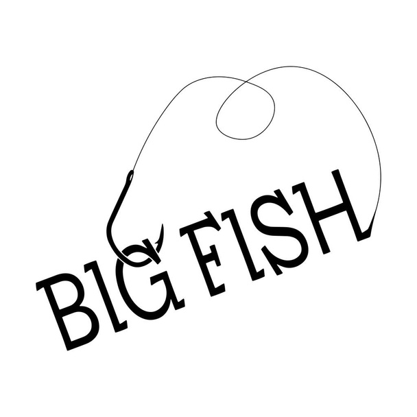 Big Fish SVG, Fishing Hook, SVG Vector - Vector, imagen