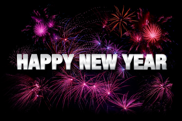 Frohes neues Jahr mit Feuerwerk - Foto, Bild