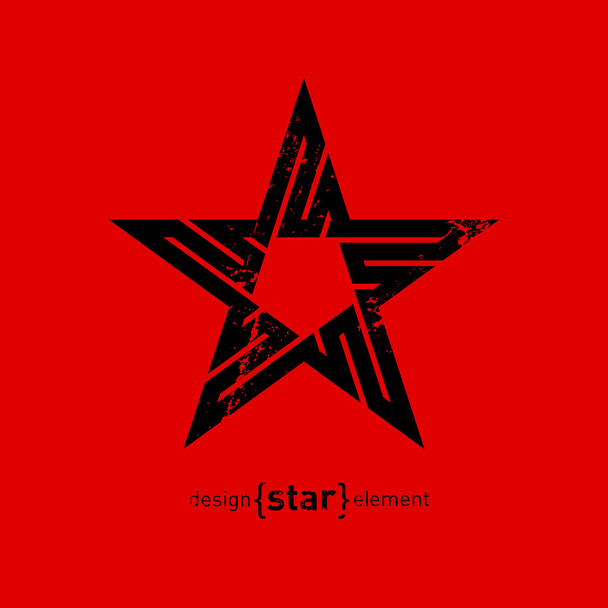 Star with grunge effect - Вектор,изображение