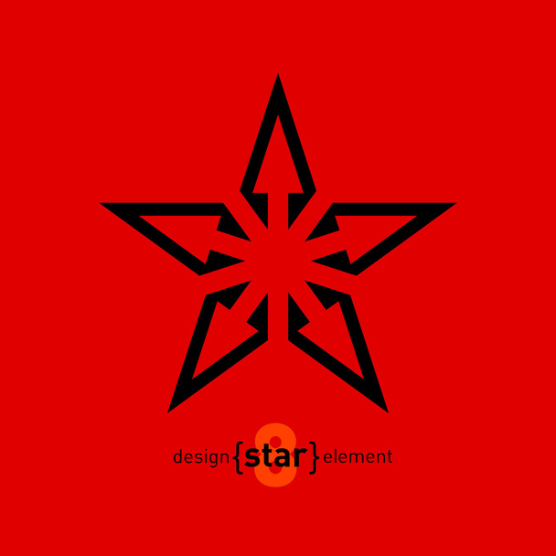 Black star with arrows - Vector, Imagen