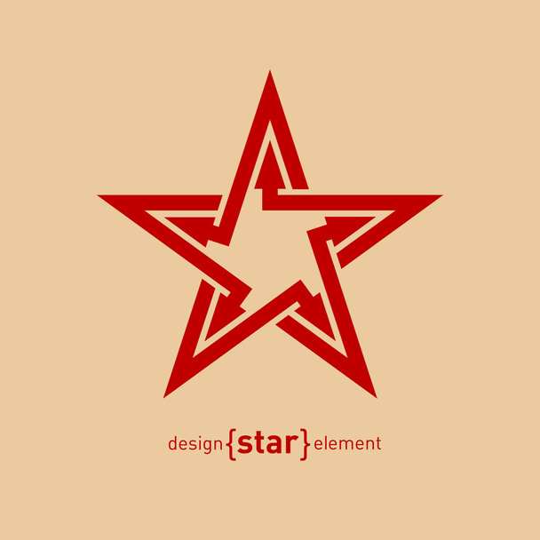 Red star with arrows - Vector, imagen