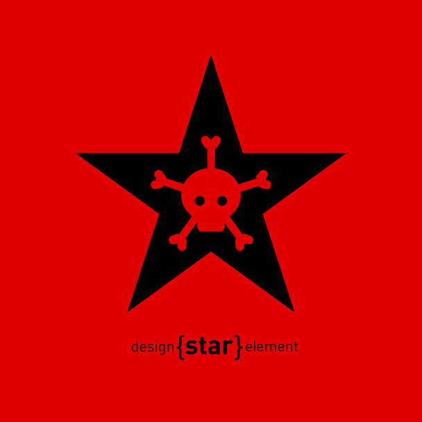 Star with skull and bones - Vector, Image