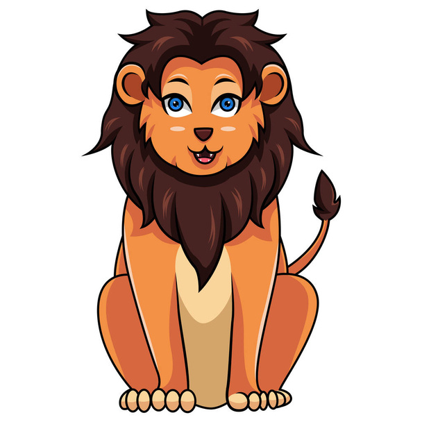illustration de mignon lion dessin animé assis
 - Vecteur, image
