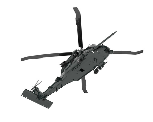Realistic helicopter isolated on white background. 3d rendering - illustration - Foto, imagen