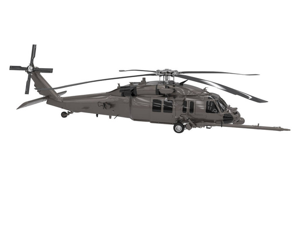 Ρεαλιστικό ελικόπτερο απομονωμένο σε λευκό φόντο. 3D απόδοση - εικονογράφηση - Φωτογραφία, εικόνα