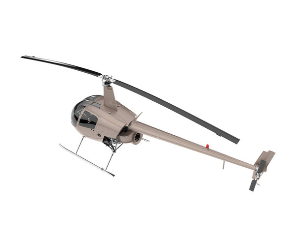 Realistic helicopter isolated on white background. 3d rendering - illustration - Photo, image