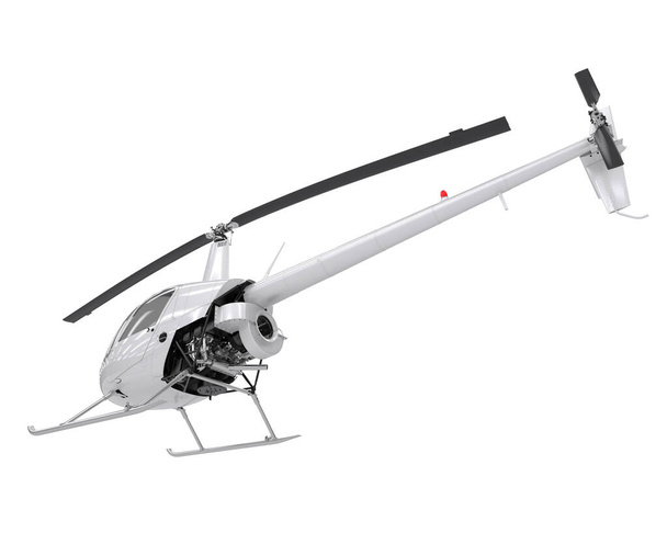 Ρεαλιστικό ελικόπτερο απομονωμένο σε λευκό φόντο. 3D απόδοση - εικονογράφηση - Φωτογραφία, εικόνα