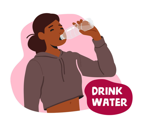 Health Care, Immunity Boost, Hydration Banner with Healthy Man.Female Character Drink Water. Happy Fit Woman Enjoying Refreshing Beverage, Clean Pure Aqua in Bottle. Cartoon People Vector Illustration - Vector, Image