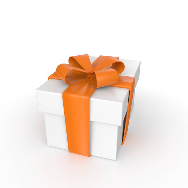 Caja de regalo con lazo aislado sobre fondo blanco - Foto, Imagen