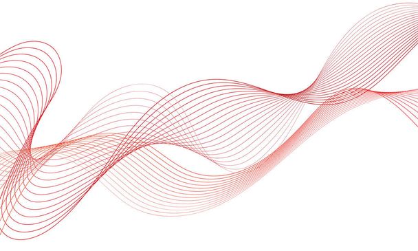 Abstract colorful wave element for design. Digital frequency track equalizer. Stylized line art background.Vector illustration.Wave with lines created using blend tool.Curved wavy line,smooth stripe - Vetor, Imagem