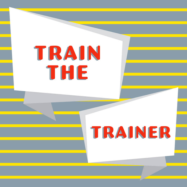 Inspiración mostrando signo Tren El Entrenador, Concepto que significa identificado para enseñar mentor o entrenar a otros que asisten a clase - Foto, Imagen