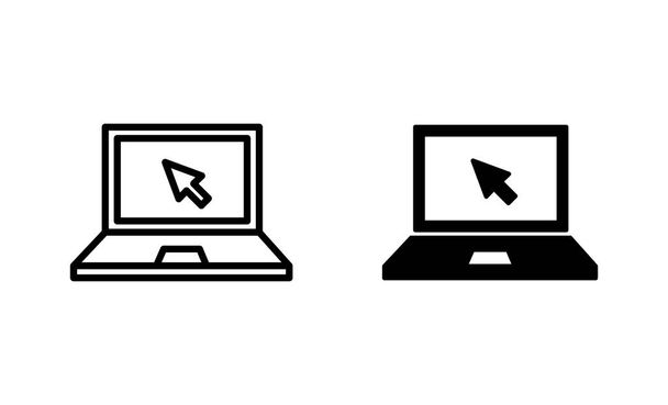 Ikony laptopa ustawione. oznaczenie i symbol komputera - Wektor, obraz