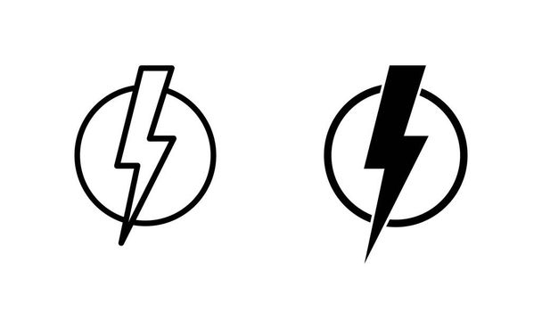 Icônes de foudre réglées. signe et symbole électrique. icône de puissance. signe énergétique - Vecteur, image