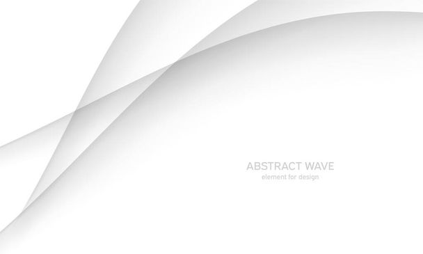 Abstrakter weißer Hintergrund mit glatten grauen Linien, Wellen. Moderne und Mode. Geometrisches Gefälle. Vektorillustration - Vektor, Bild