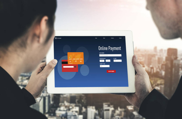 Online-Zahlungsplattform für modischen Geldtransfer im Internet netowrk - Foto, Bild