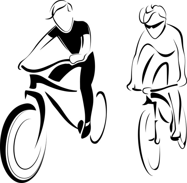 hombre bicicleta de montar - Vector, Imagen