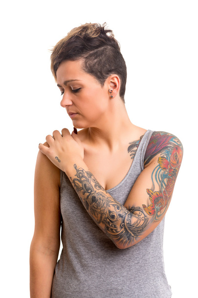 bela mulher tatuada
 - Foto, Imagem