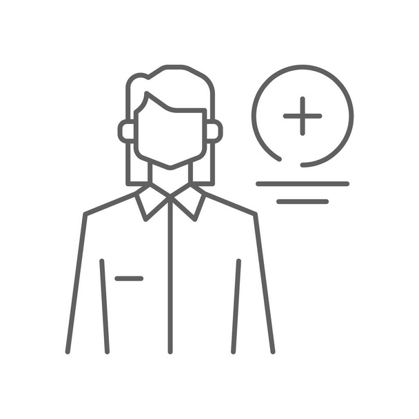 TEAM ADDITION Business people icons with black outline style - Vecteur, image