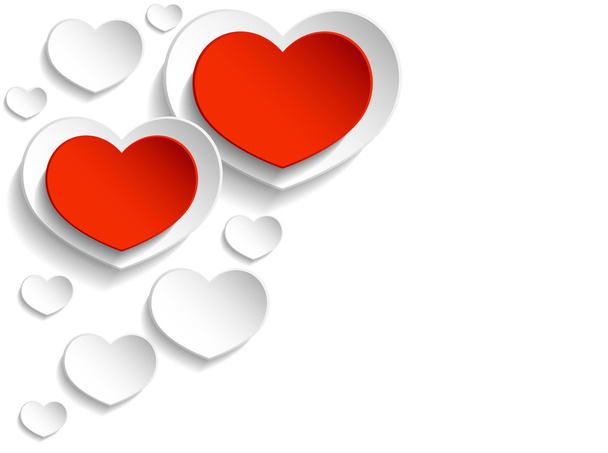 rode en witte hart - Vector, afbeelding