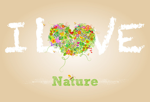 I love nature text - Vector, Image