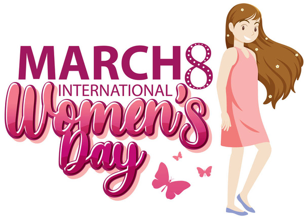 Международная иллюстрация логотипа женского дня - Вектор,изображение