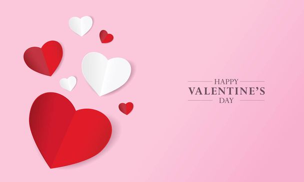 Vector illustratie van papier hart en liefde symbool. Geschikt voor design element van Valentijnsdag begroeting, liefde achtergrond, en bruiloft uitnodiging sjabloon. - Vector, afbeelding