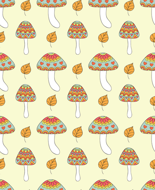 seamless pattern with abstract mushrooms - Vector, Imagen