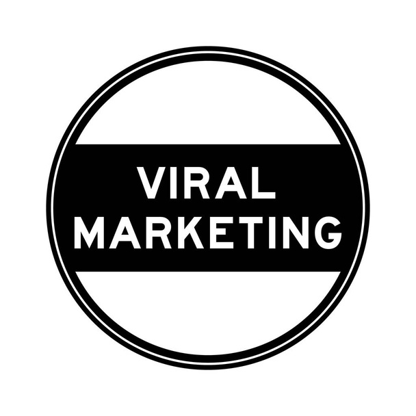 Fekete színű kerek pecsét matrica a szó vírusos marketing fehér háttér - Vektor, kép