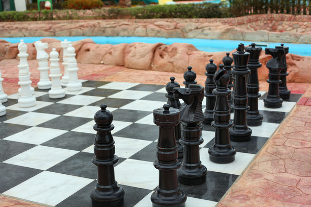 open air chess on egyptian beach resort - Photo, Image