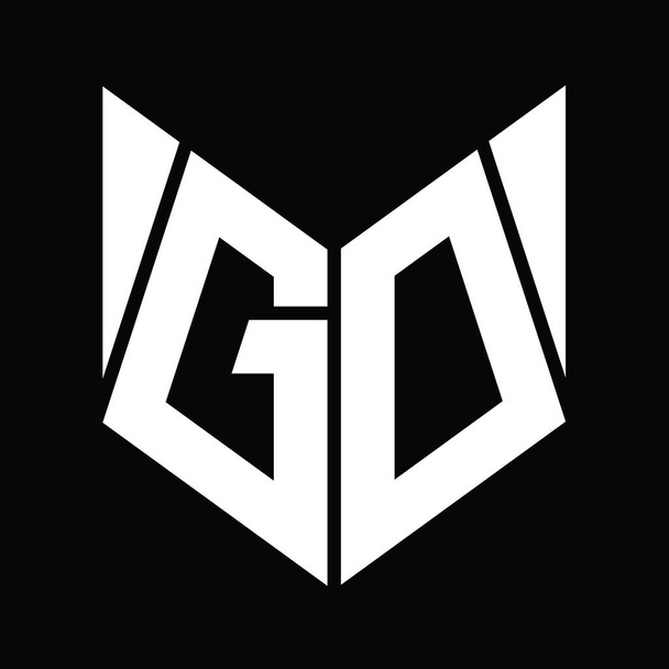 GD Logo monogram with hexagon slice shape design template - Photo, image