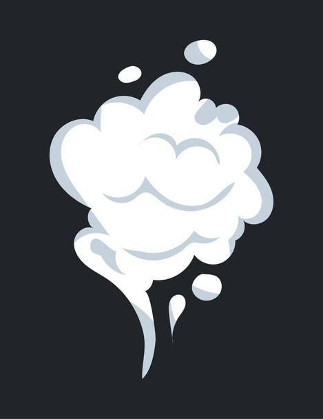 Rookeffect van witte wolk en waterdamp of stoomvorm. Vector illustratie in stripverhaal ontwerp - Vector, afbeelding