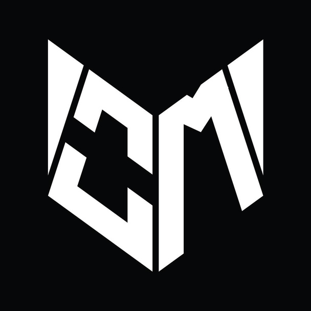 Монограмма логотипа OM с шаблоном формы шестиугольника - Фото, изображение
