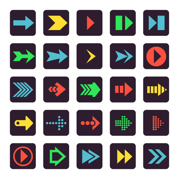 Flat arrow icons - Διάνυσμα, εικόνα